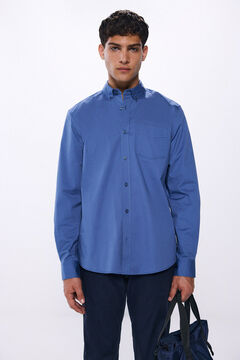 Springfield Camisa vestir tejido elástico azul