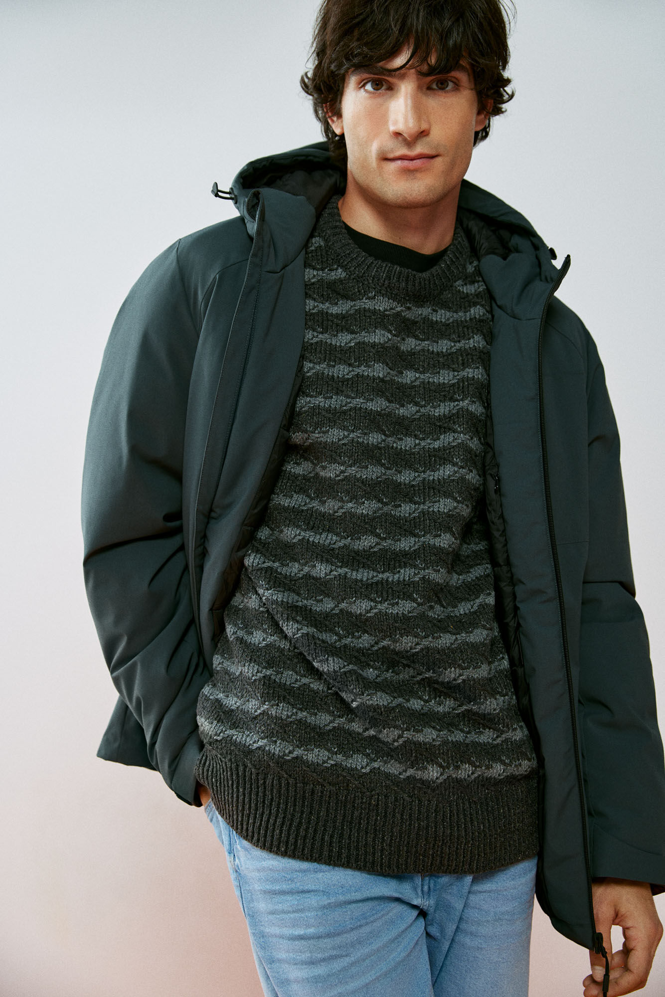 Parka shop corta hombre