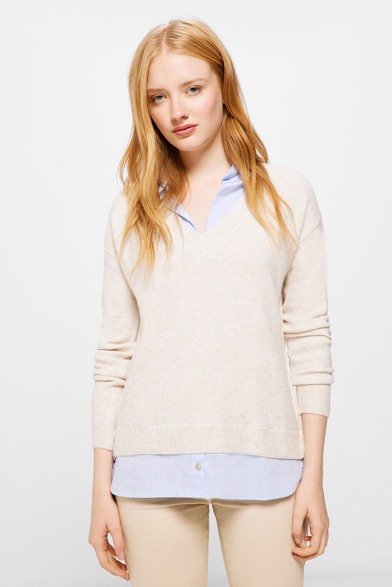 Sueter bimateria cuello mao Sueteres y cardigans de mujer Springfield MX