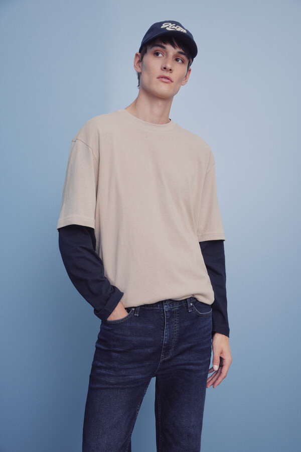 Springfield Jeans ajustados con lavado oscuro azul