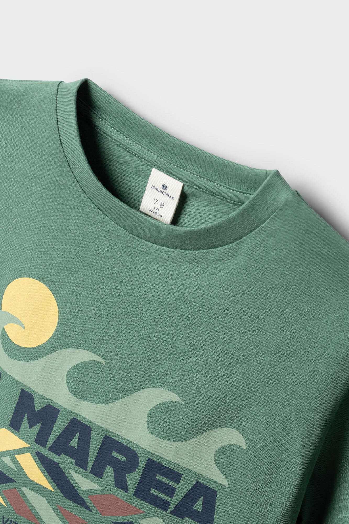 Springfield Kids Playera manga corta la marea para ni&ntilde;o verde