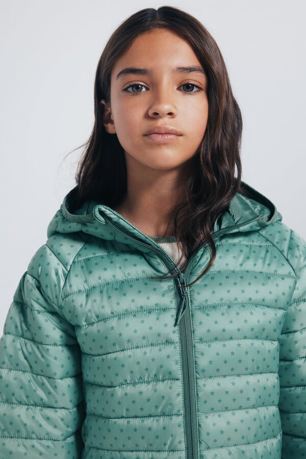 Springfield Kids Chaqueta acolchada estrellas niña verde