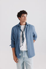 Springfield Camisa de estructura azul