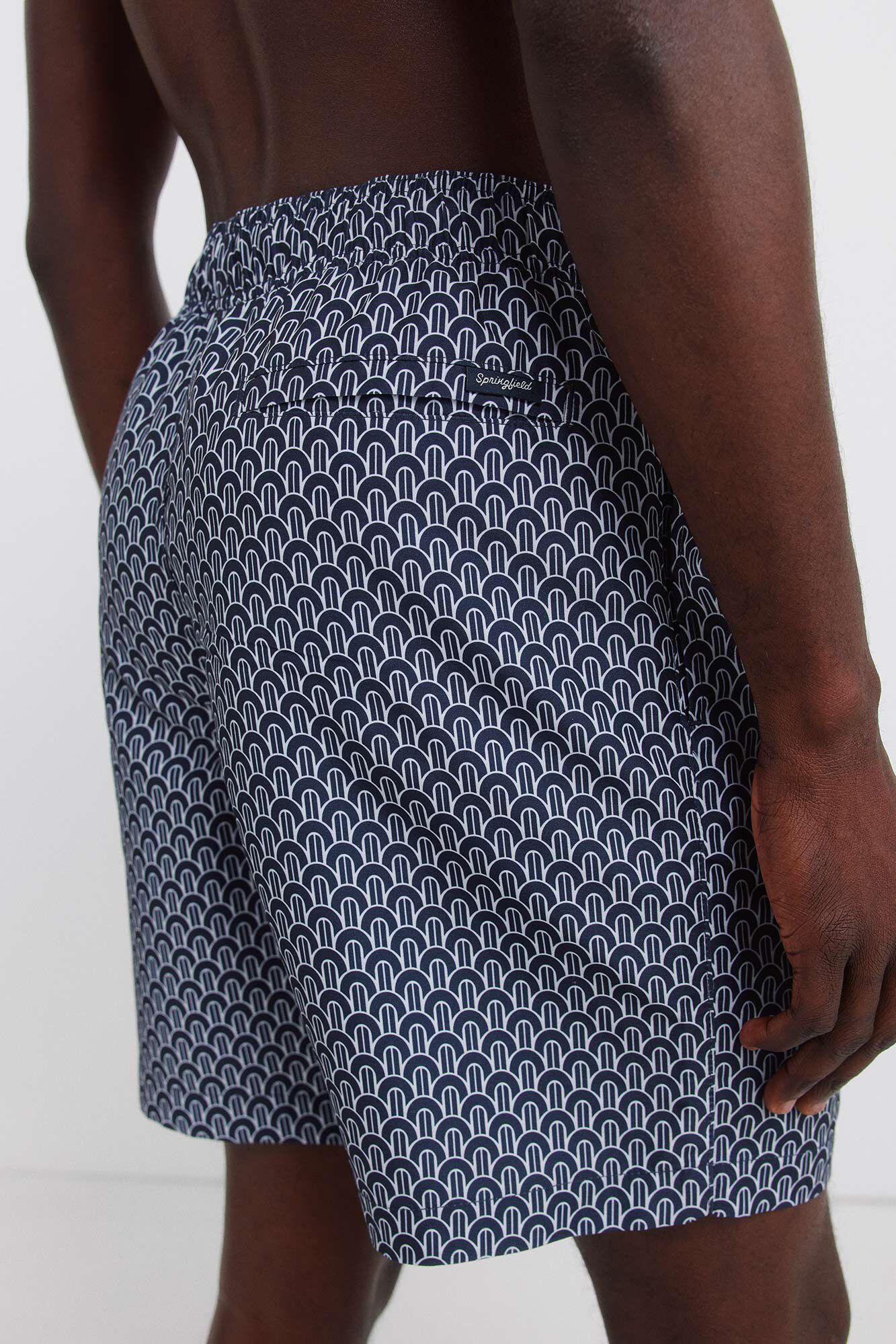 Springfield Traje de ba&ntilde;o estampado geom&eacute;trico azul