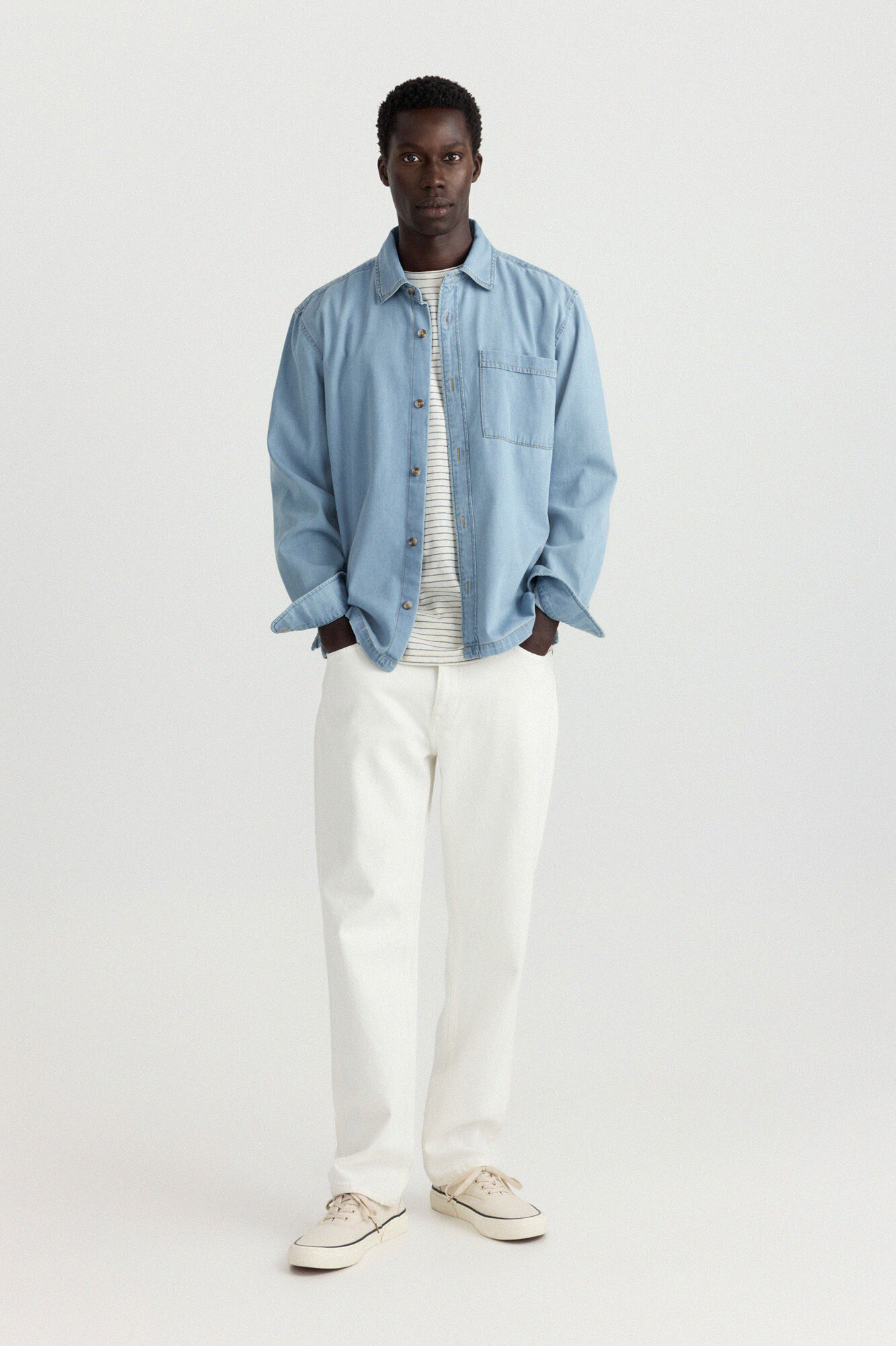 Springfield Camisa overshirt de mezclilla azul