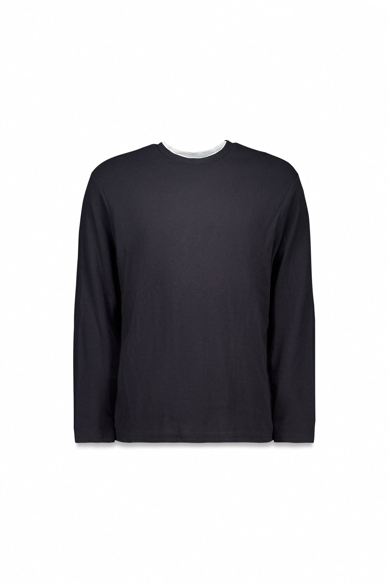 Springfield Camiseta doble tejido waffle negro