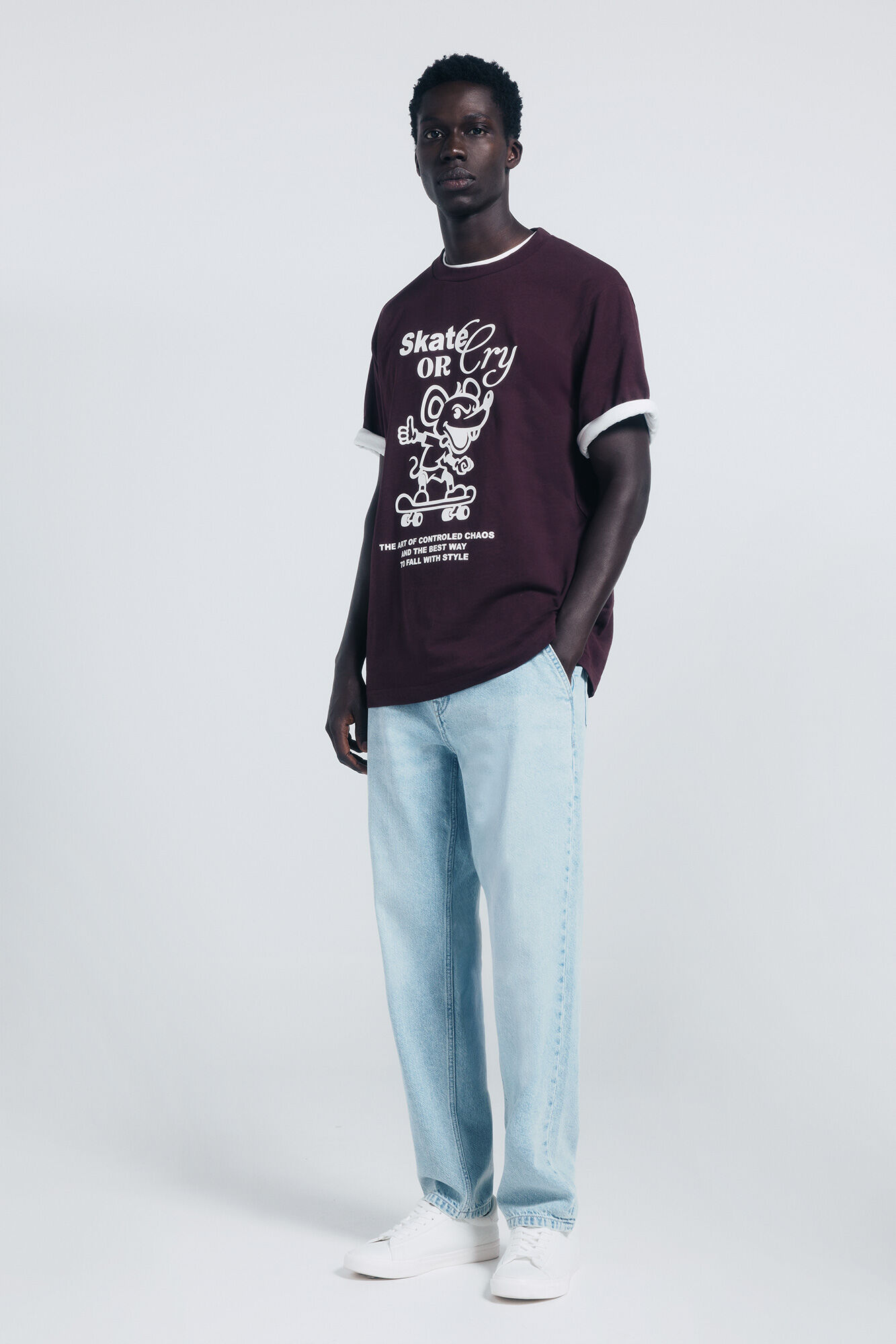 Springfield Camiseta skate or cry p&uacute;rpura