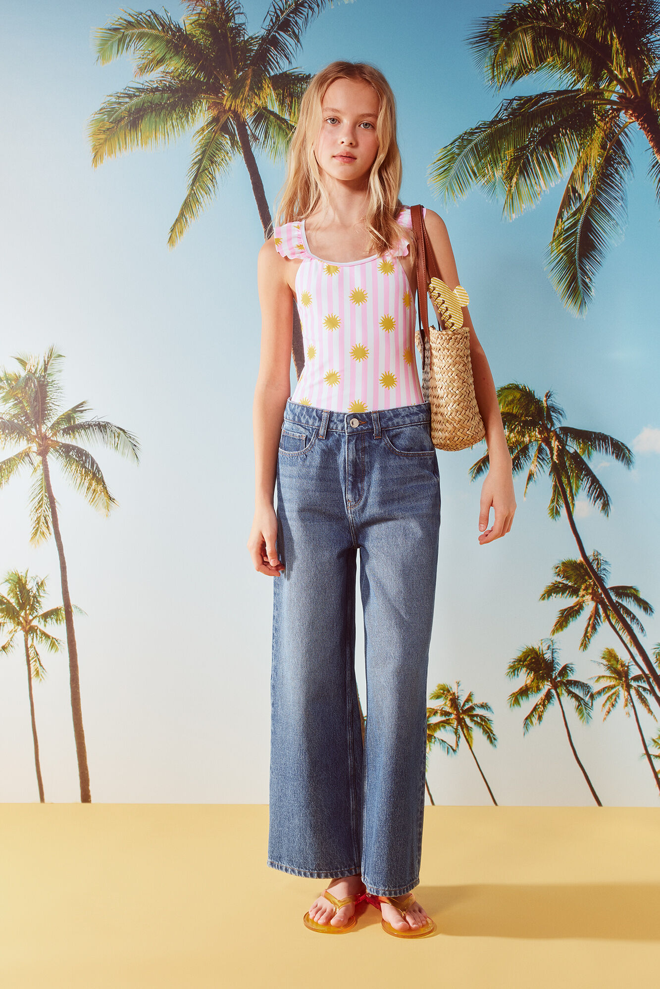 Springfield Kids Traje de ba&ntilde;o de soles para ni&ntilde;a rosa