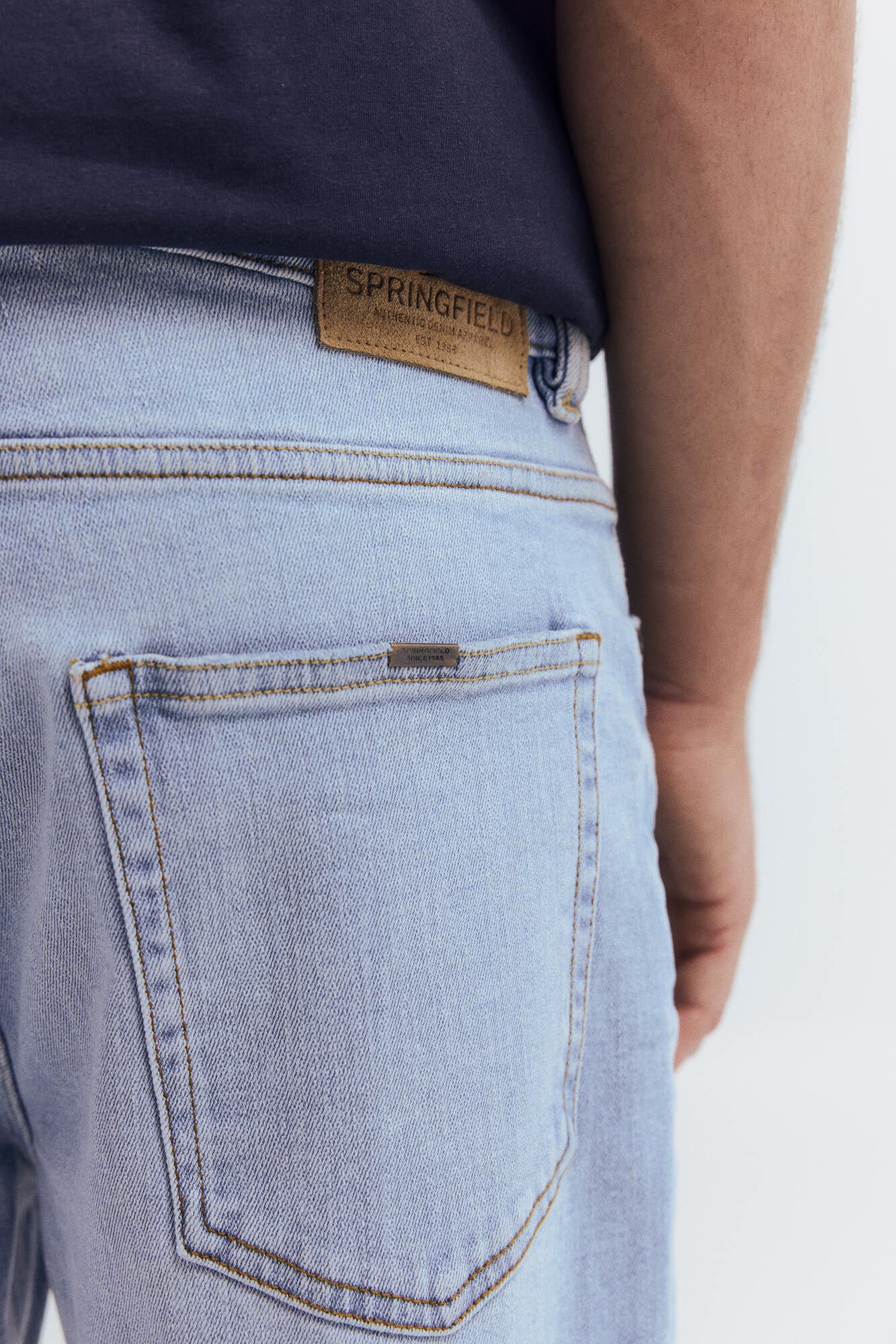 Springfield Vaquero lavado claro straight fit azul indigo