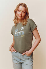 Springfield Playera "S&iacute; a todo como lema en la vida" kaki