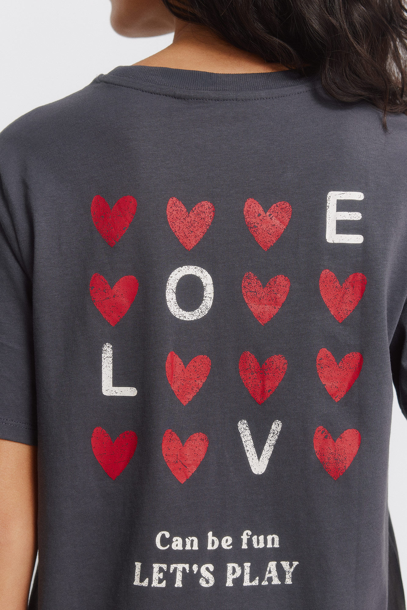 Springfield Playera manga corta 'Love' gris