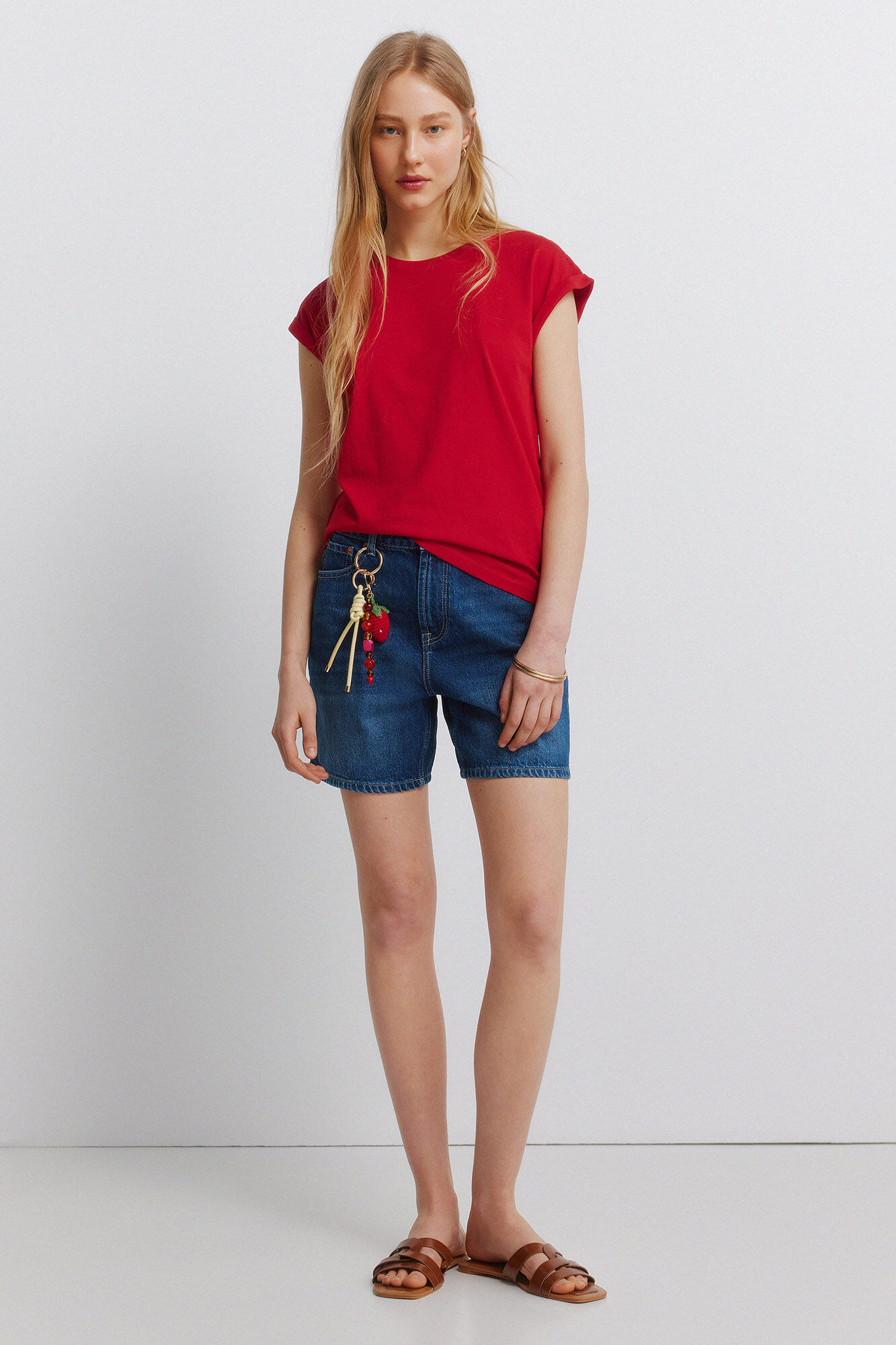 Springfield Playera de crochet de hombro rojo