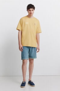Springfield Bermudas de mezclilla b&aacute;sicas sobrete&ntilde;idas slim fit