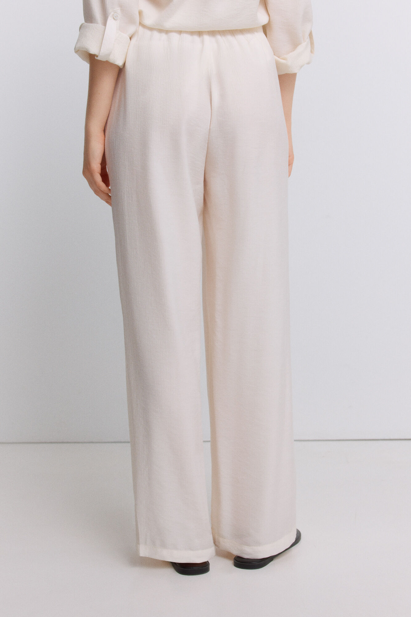 Springfield Pantal&oacute;n largo fluido ancho kaki
