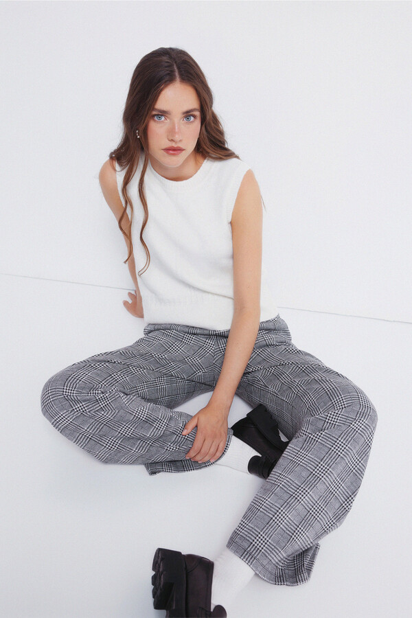 Springfield Chaleco tejido con trenzas marfil
