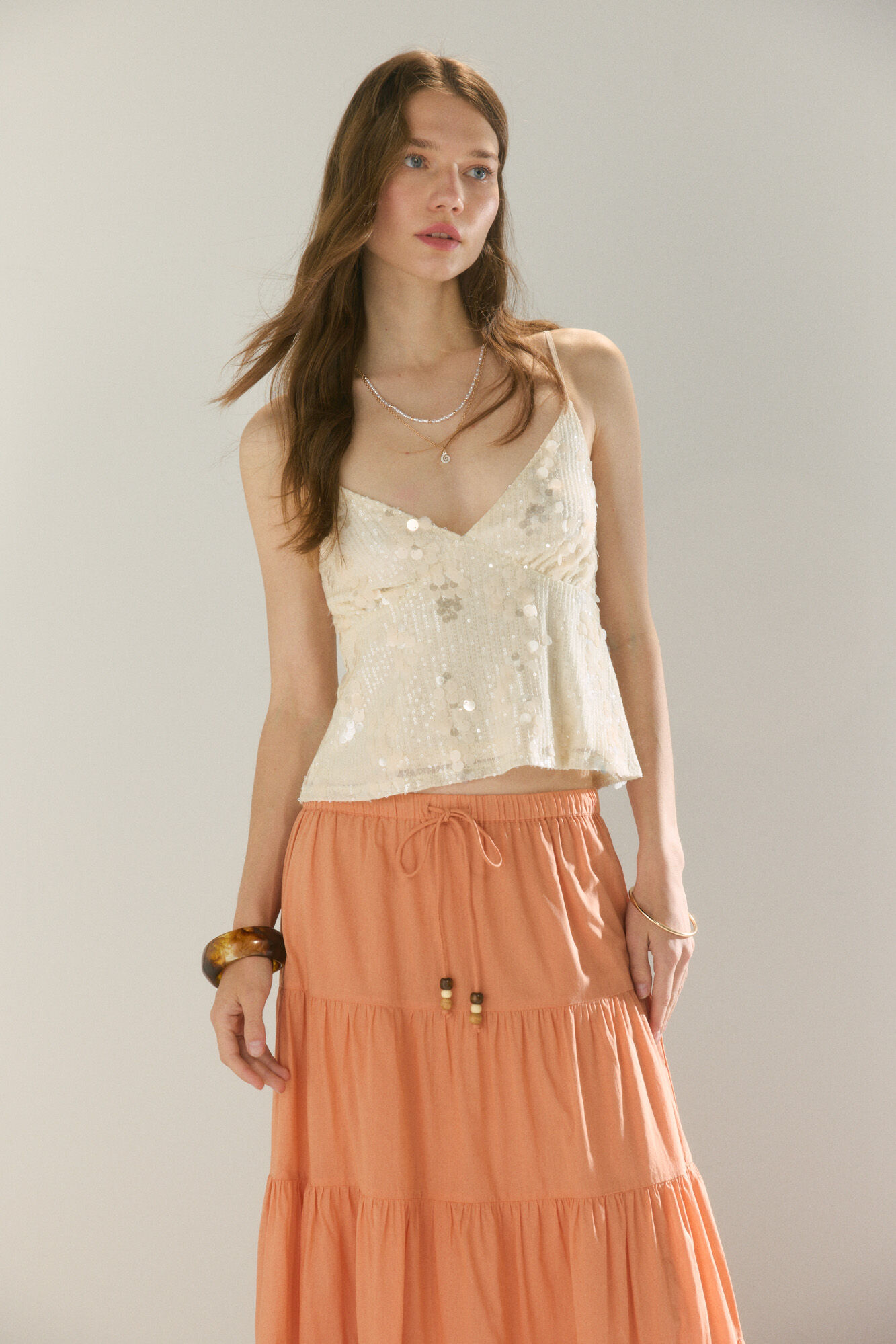 High Spirits Falda Solera naranja