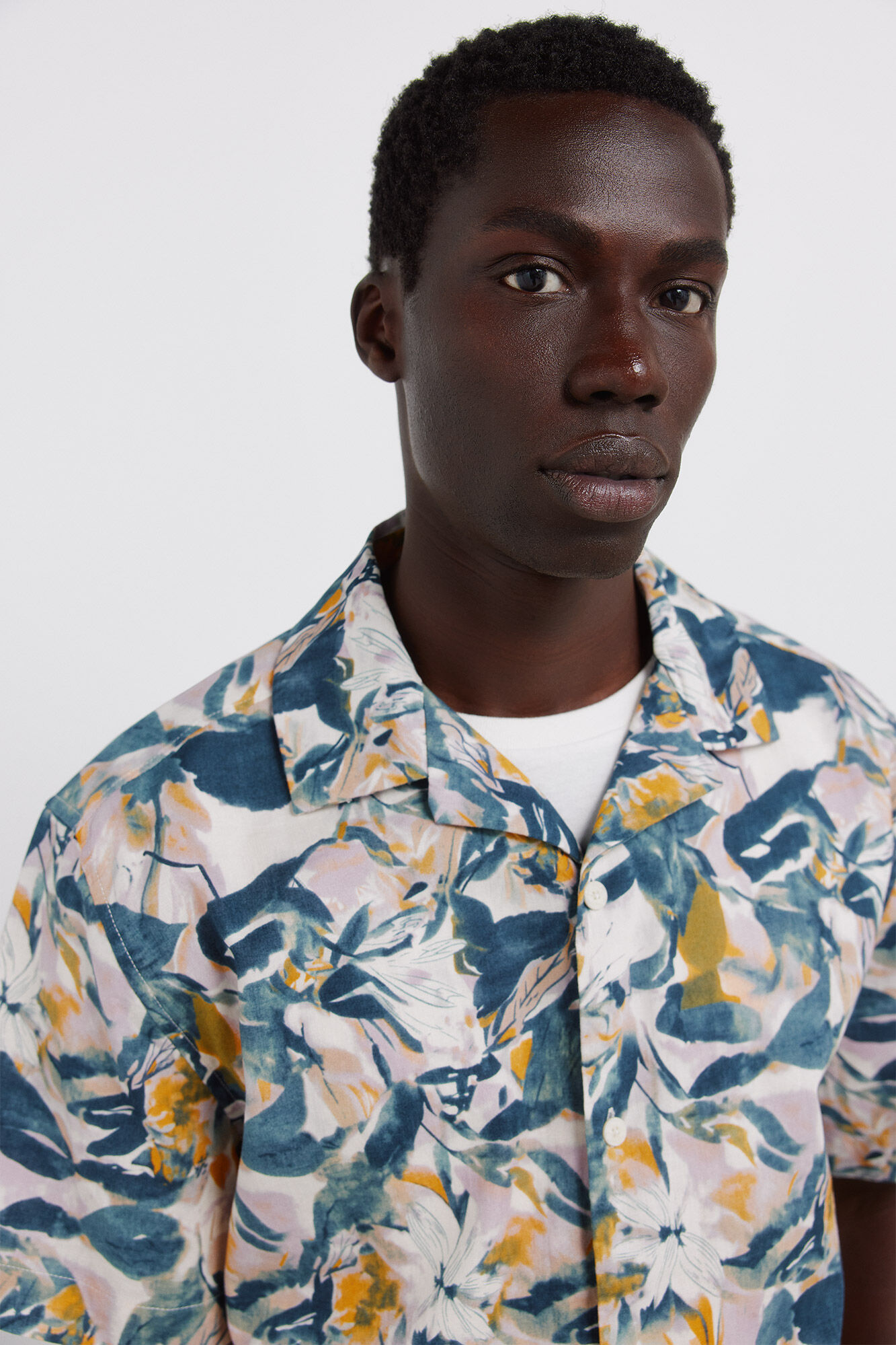 Springfield Camisa de lino de manga corta