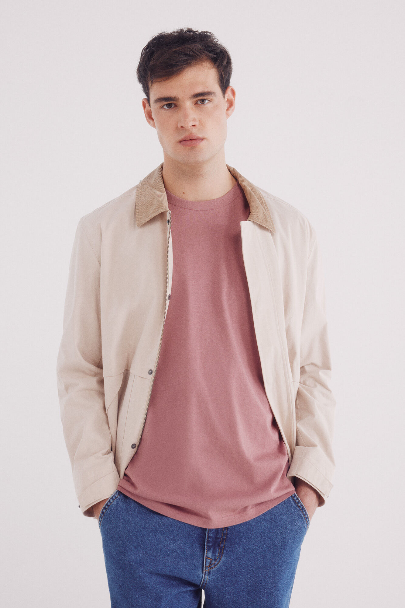 Springfield Playera b&aacute;sica cuello redondo naranja