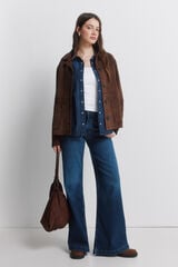 Springfield Jeans anchos de tiro alto azul