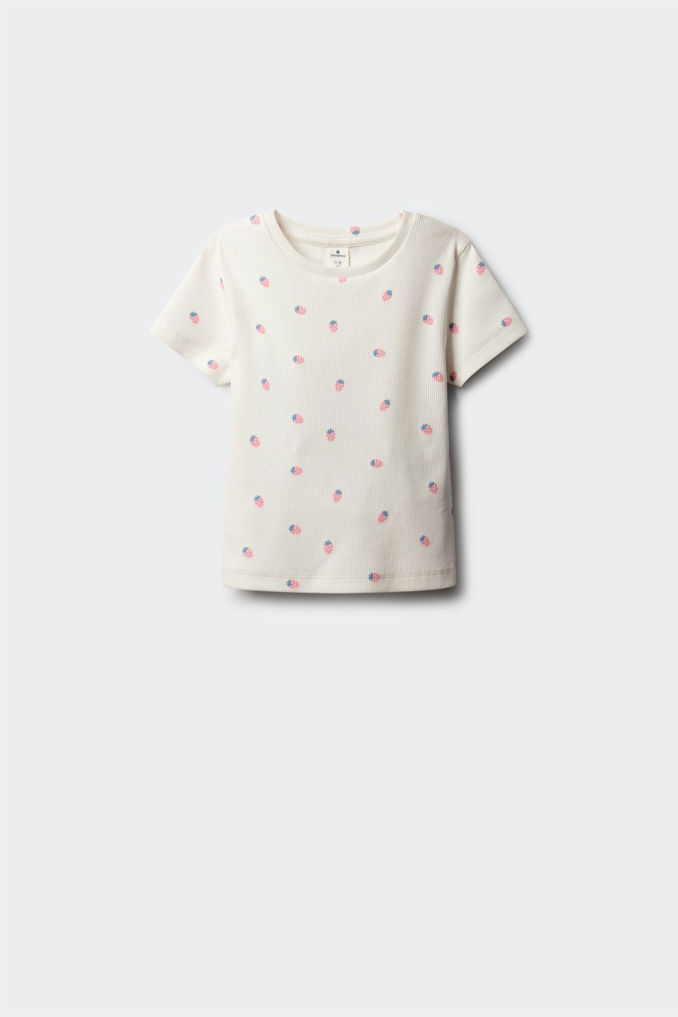 Springfield Kids Playera de manga corta de canal&eacute; con fresas para ni&ntilde;a