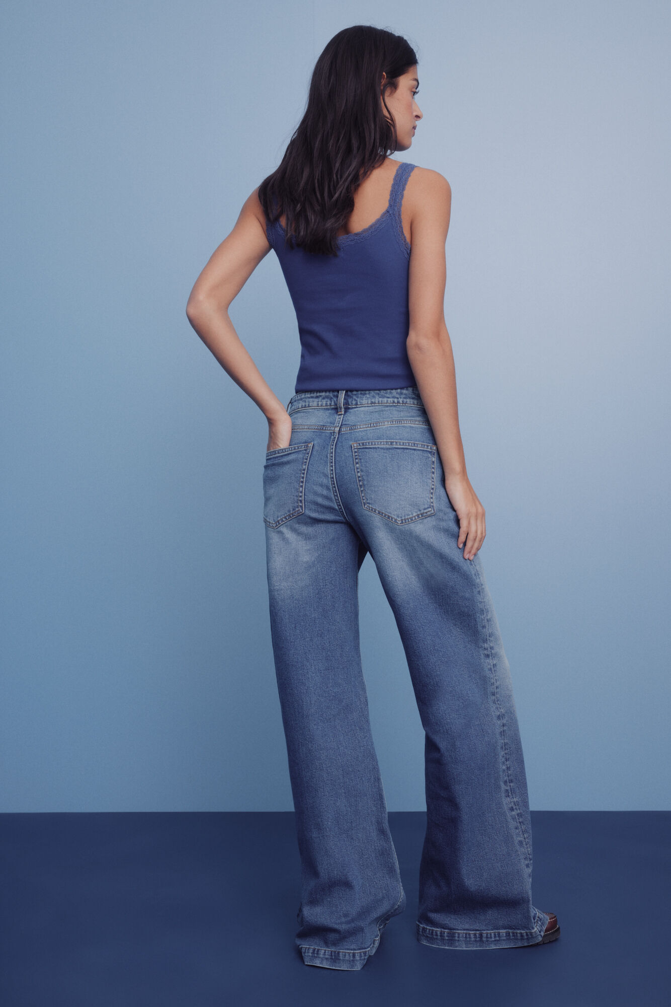Springfield Jeans s&uacute;per anchos y c&oacute;modos azul