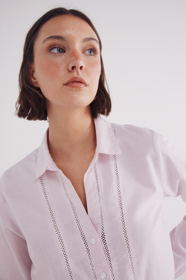 Springfield Camisa lace insertado  rosa