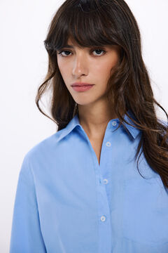 Springfield Camisa popelín cropped azul indigo