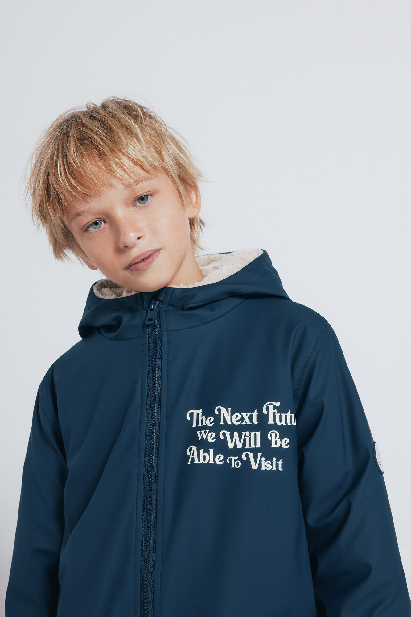 Springfield Kids Parka azul marino frase ni&ntilde;o azul