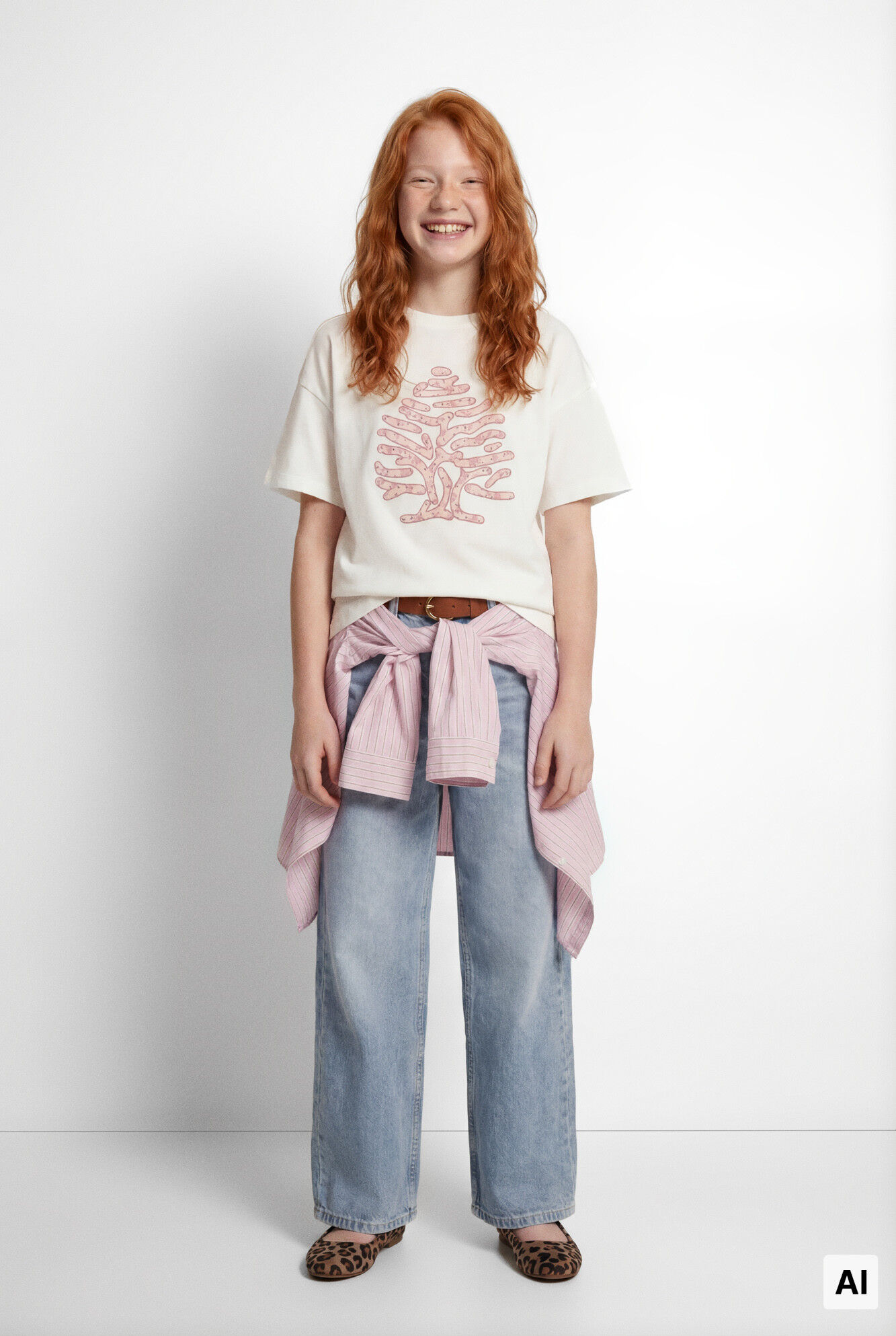 Springfield Kids Playera manga corta de &aacute;rbol y flores para ni&ntilde;a