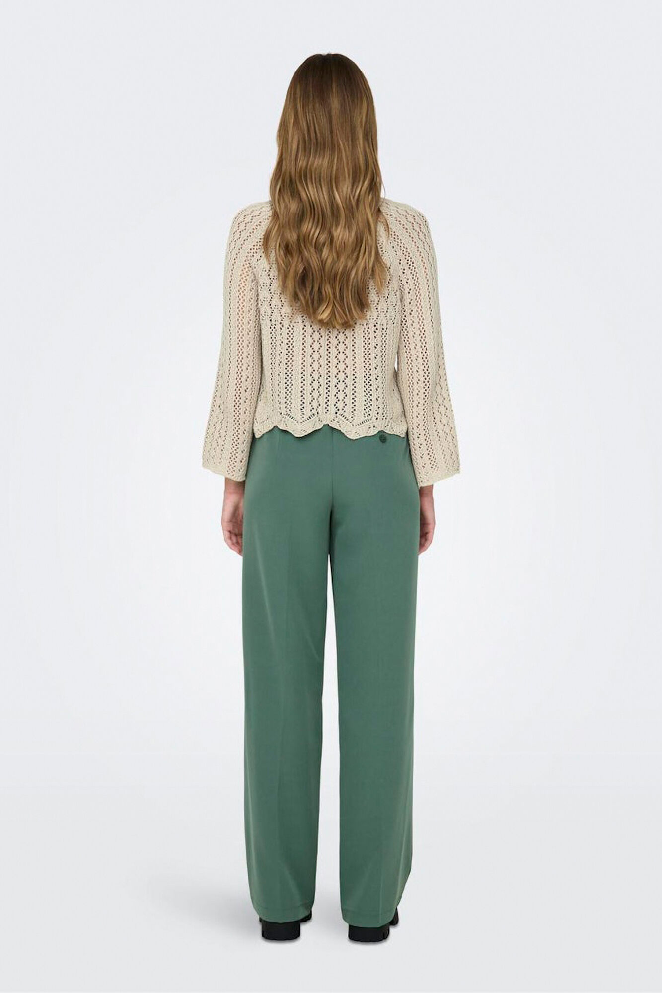 Only Su&eacute;ter de tejido troquelado gris