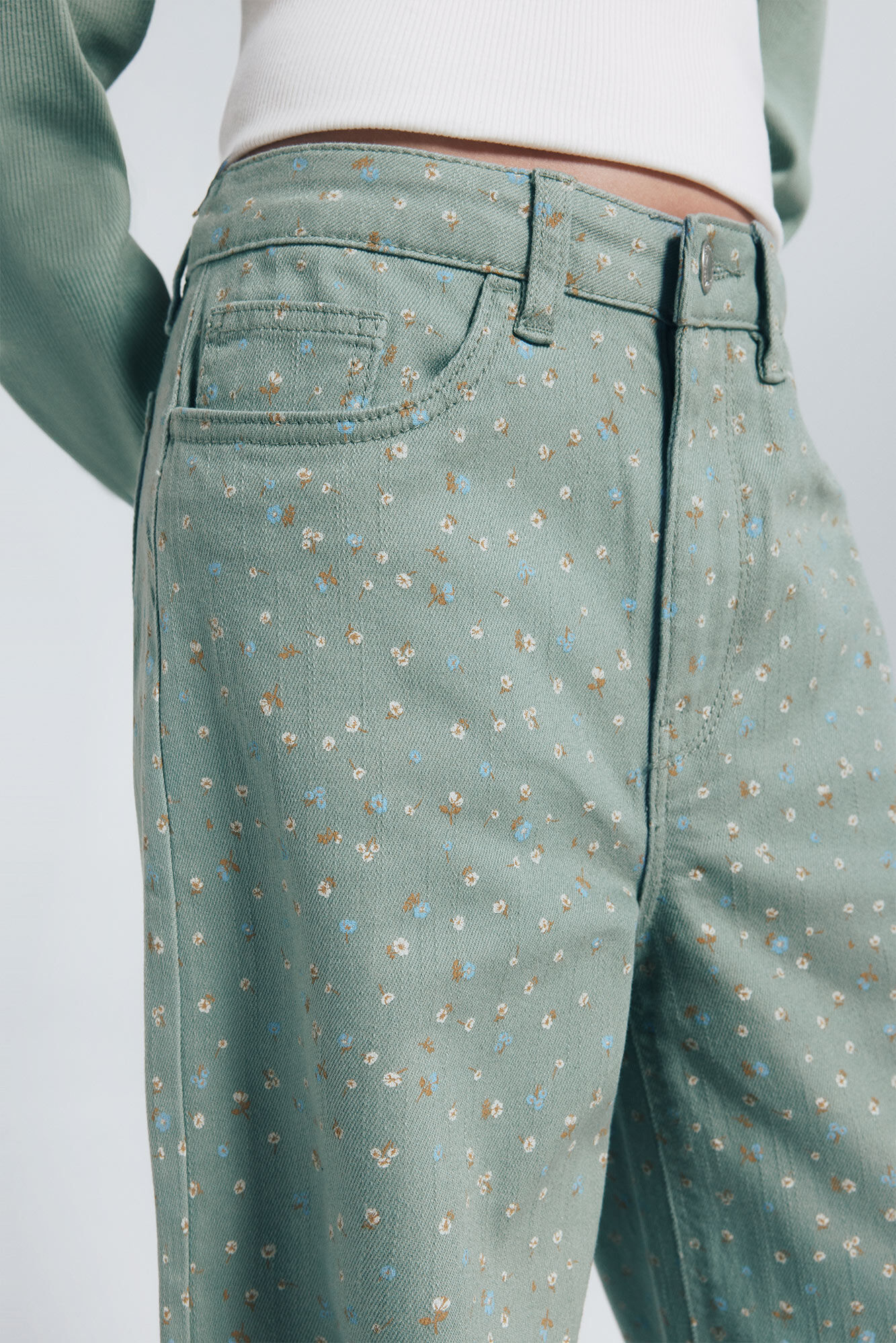 Springfield Kids Pantal&oacute;n culotte flores ni&ntilde;a verde