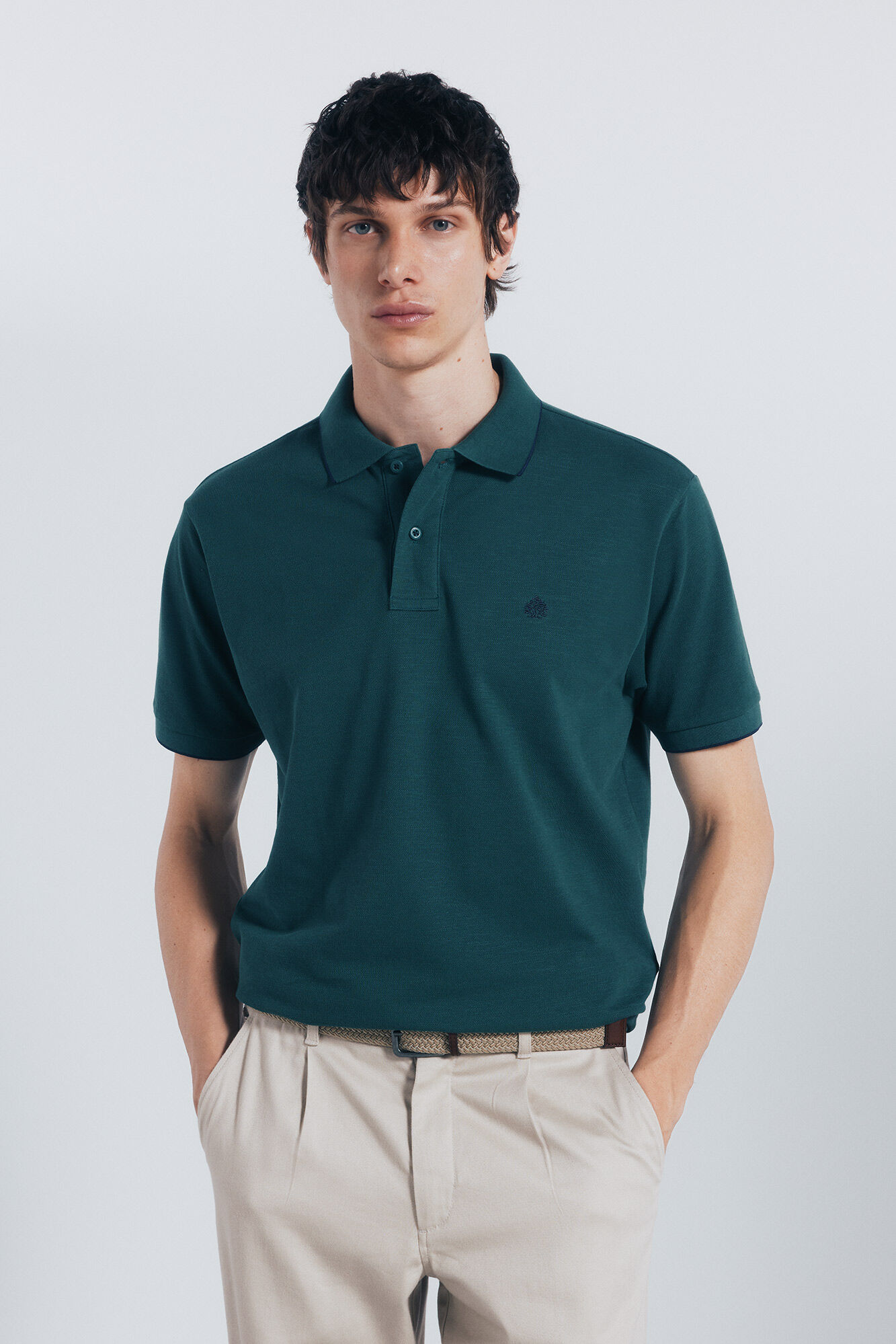 Springfield Polo de piqu&eacute; elegante con cuello de corte regular