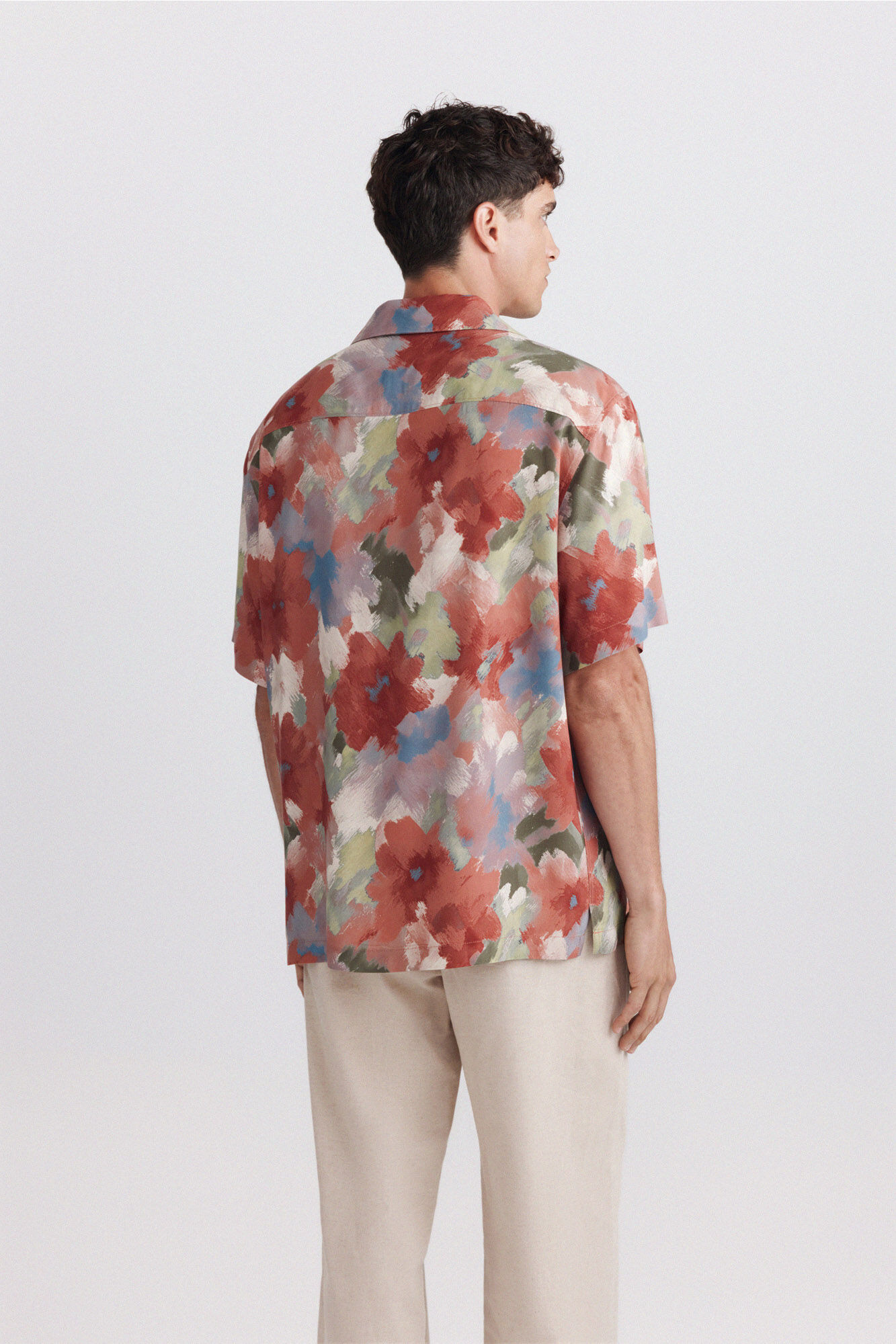 Springfield Camisa bowling estampada naranja