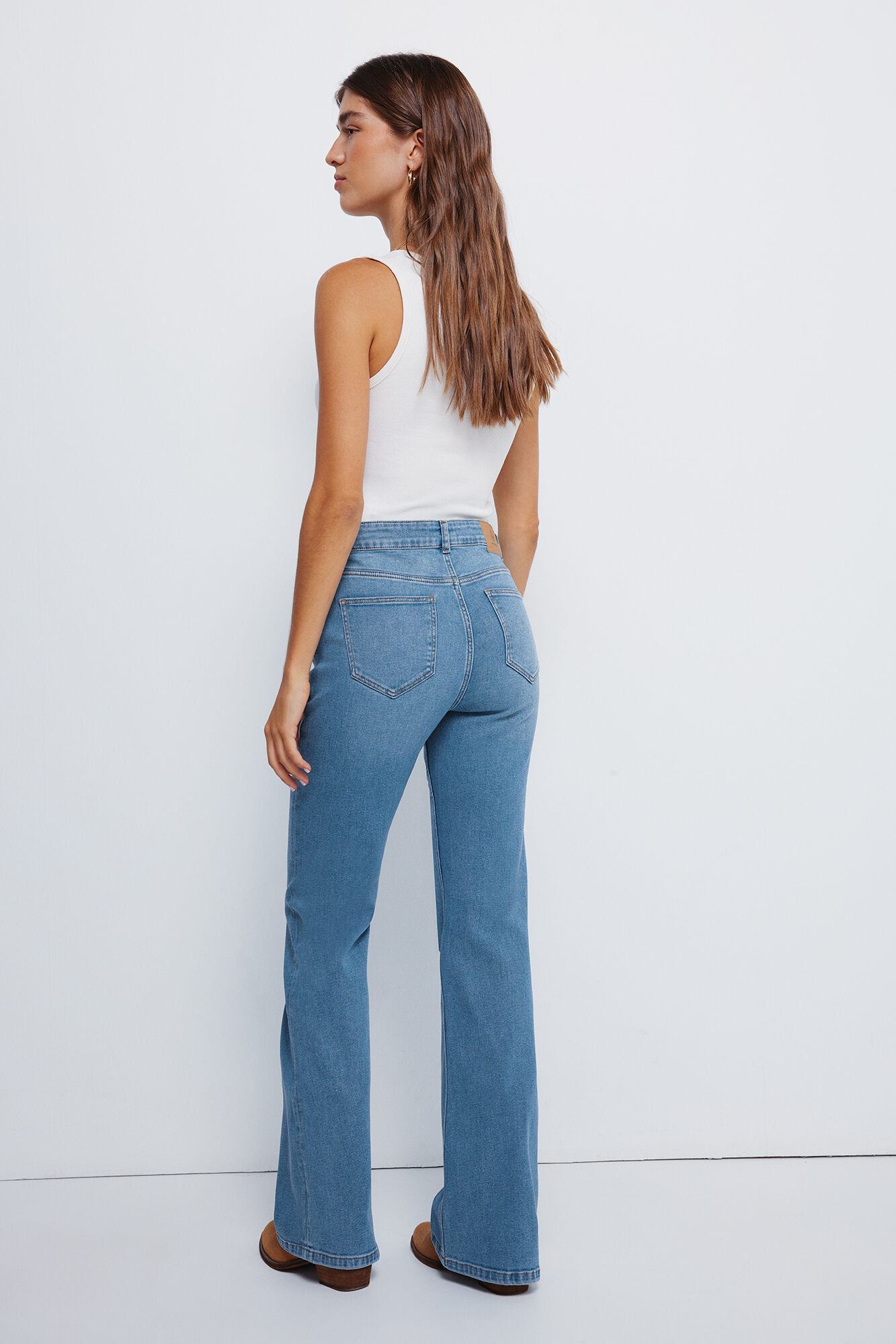 Springfield Jeans flare azul tinta