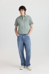 Springfield Polo de jersey de microraya slim fit verde