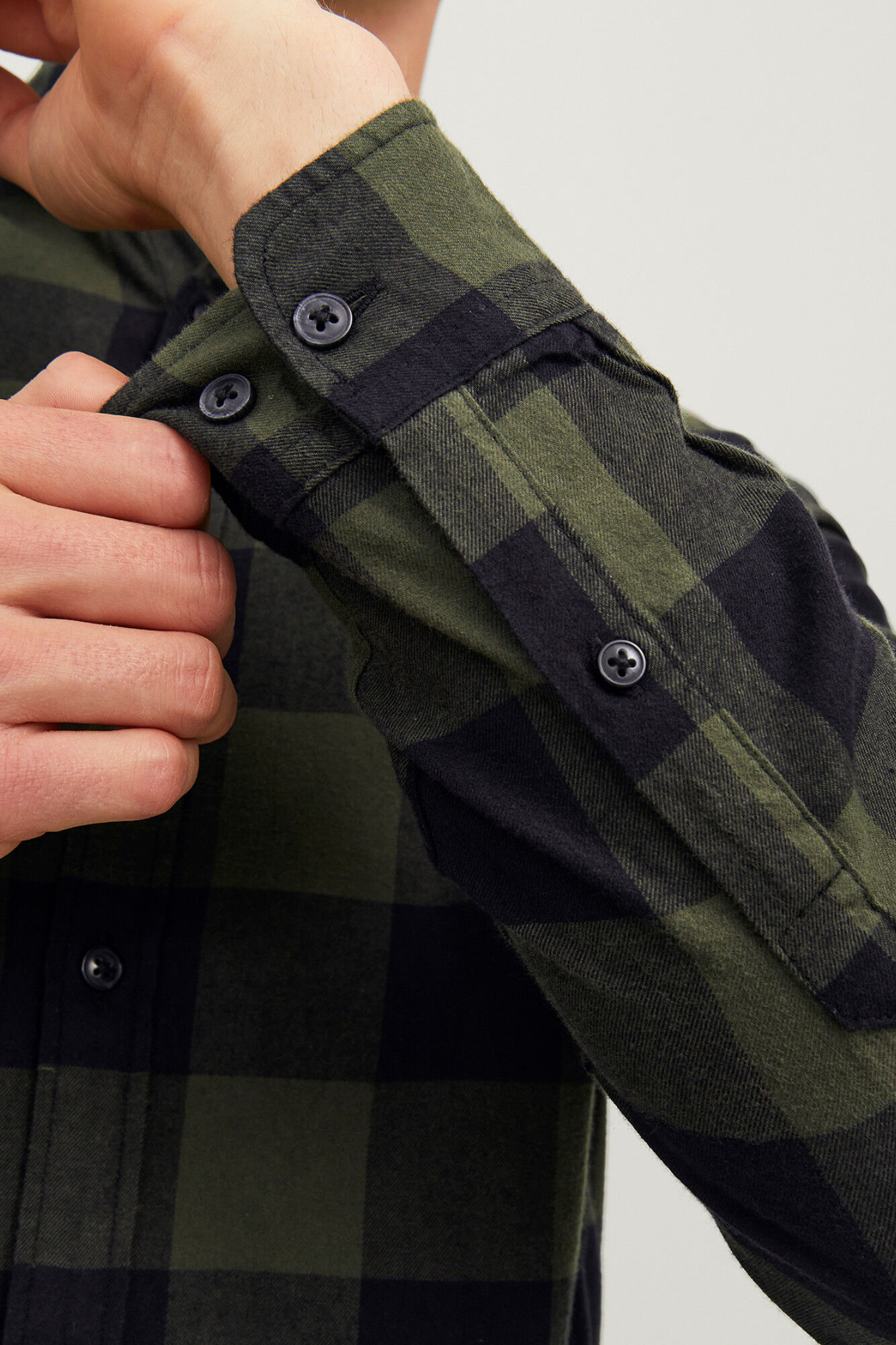 Jack & Jones Camisa slim a cuadros verde
