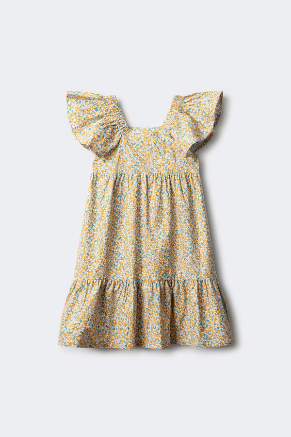 Springfield Kids Vestido flores niña amarillo