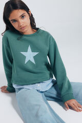 Springfield Sudadera estrella niña verde