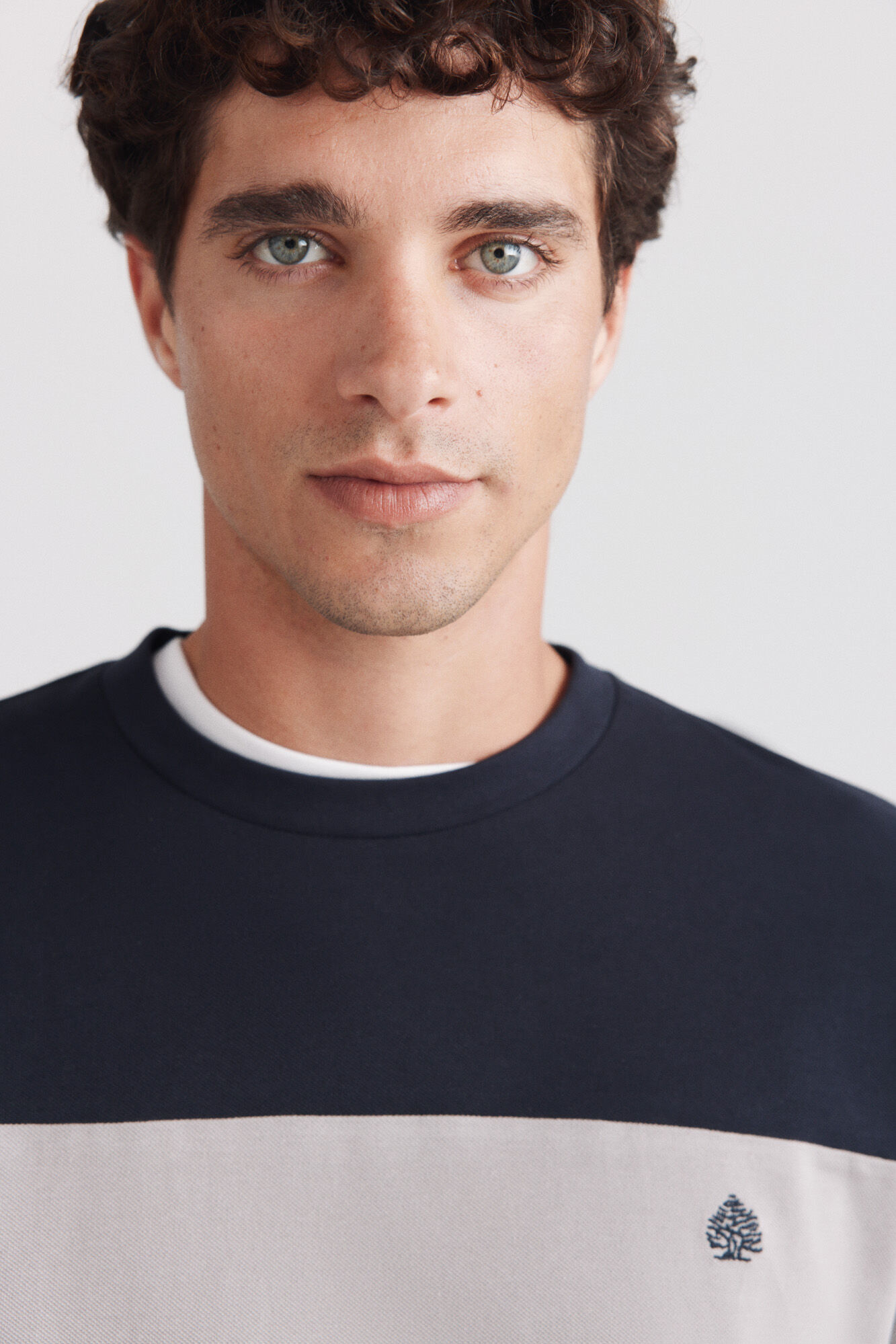 Springfield Playera piqu&eacute; manga larga bloques