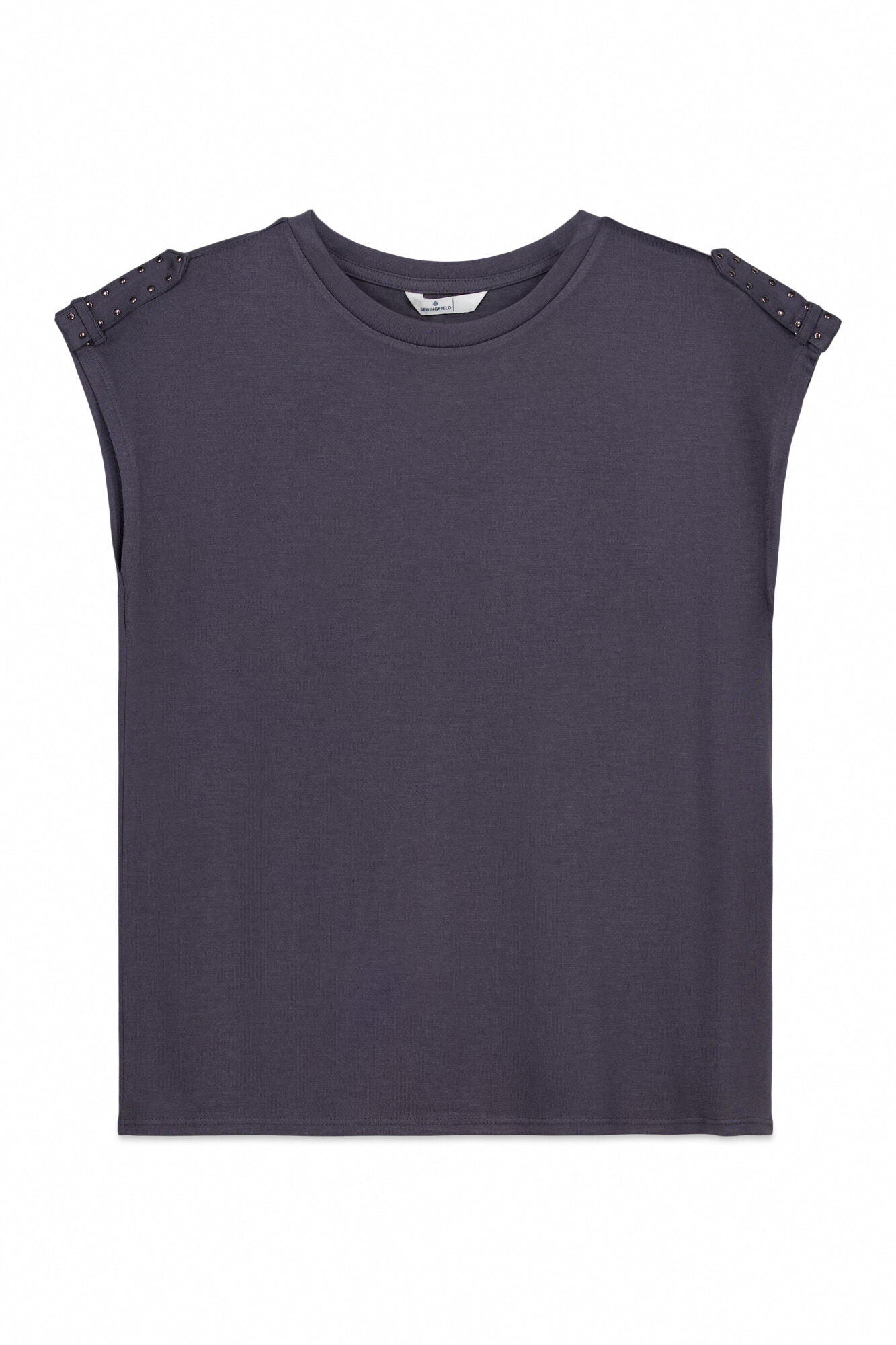 Springfield Playera b&aacute;sica con tachas gris