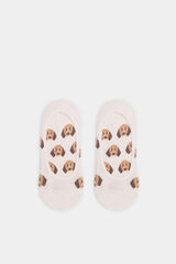 Springfield Calcetín invisible perros beige
