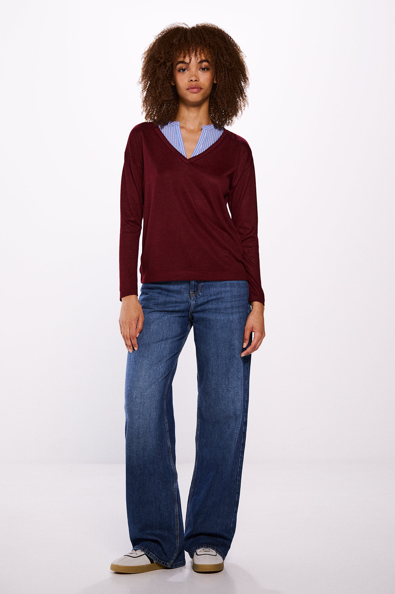 Springfield Playera combinada tacto suave p&uacute;rpura