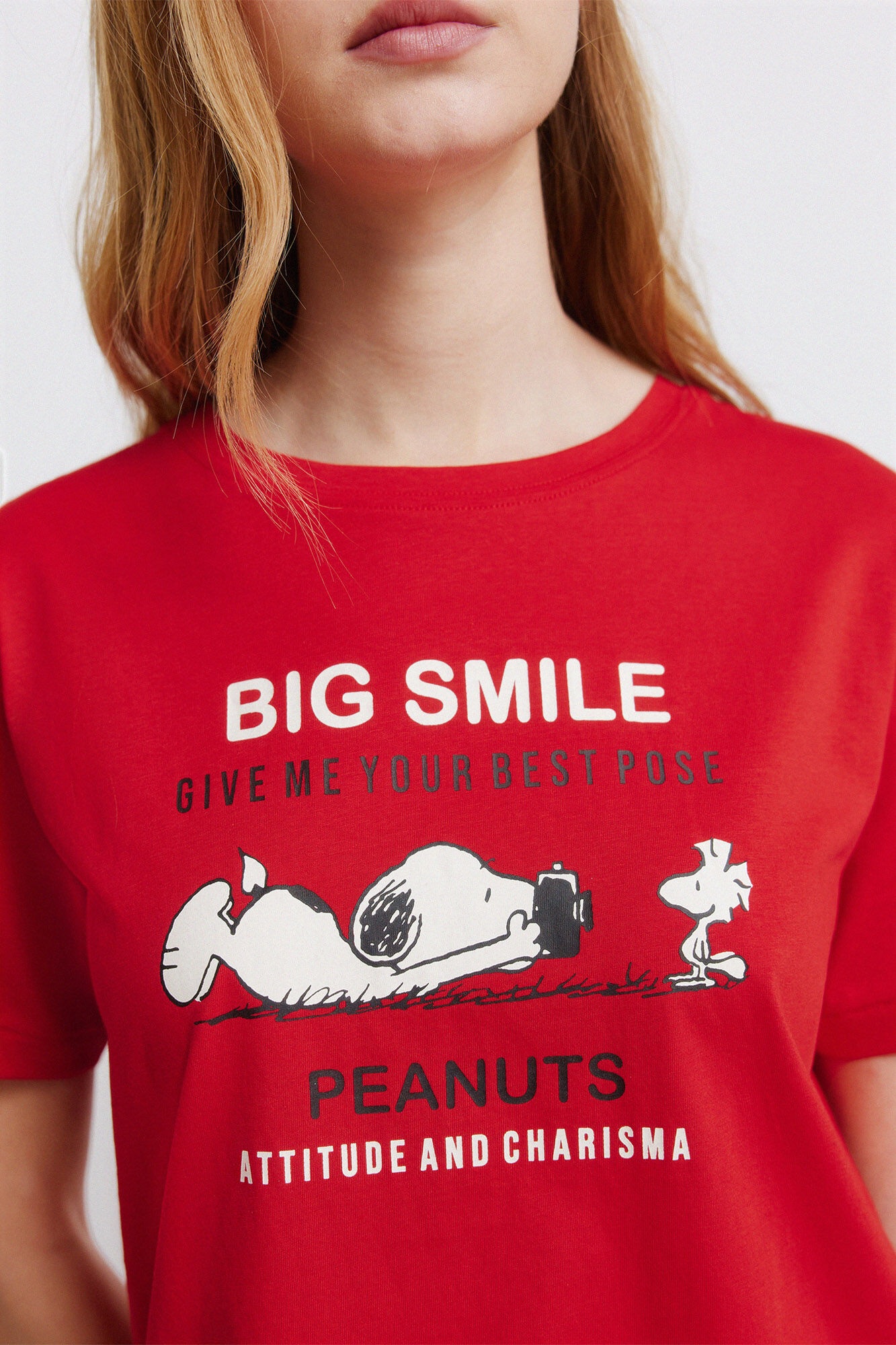 Springfield Playera de manga corta Snoopy rojo