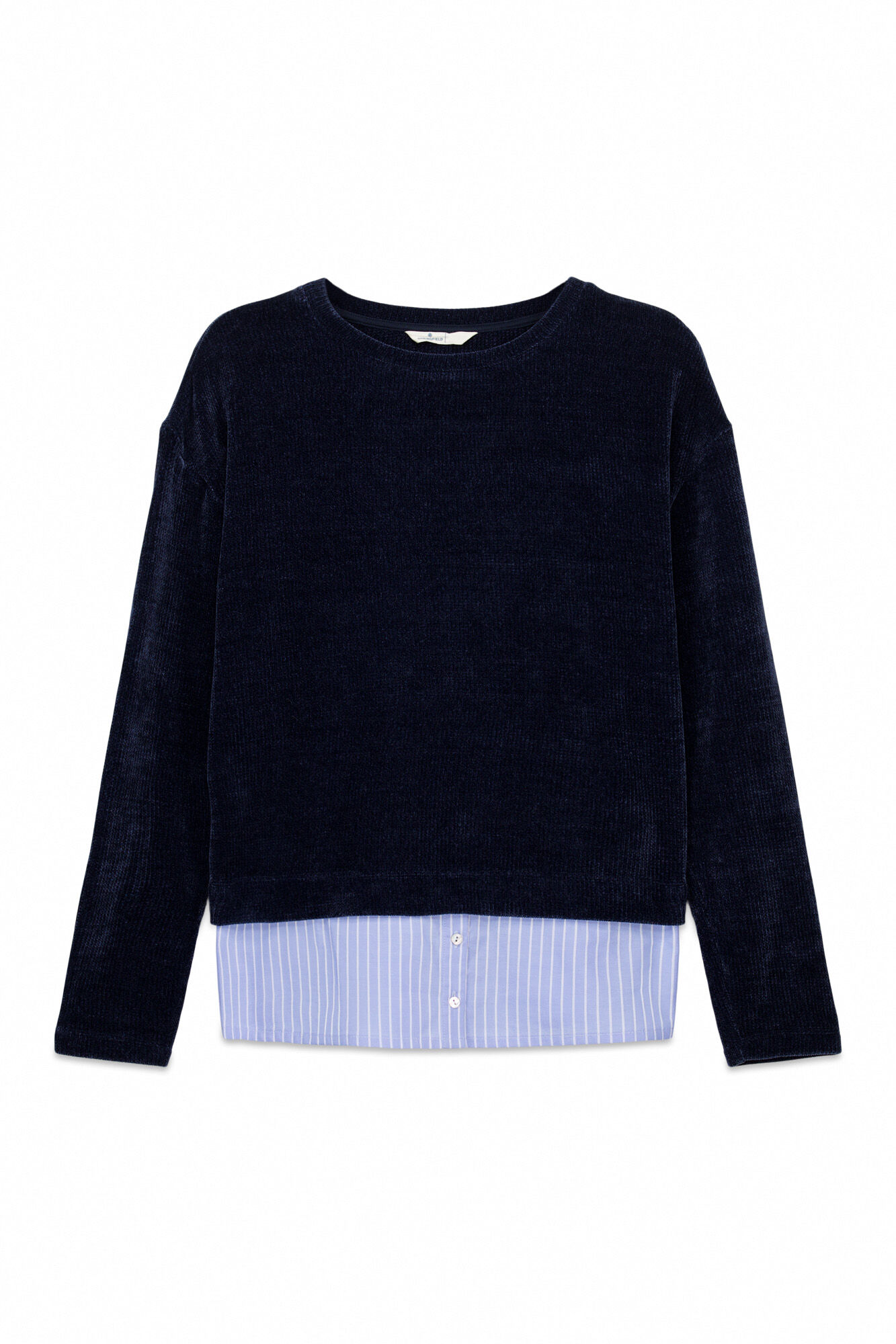 Springfield Playera Chenilla bimateria azul