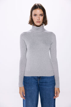 Springfield Suéter cuello alto botones puño gris