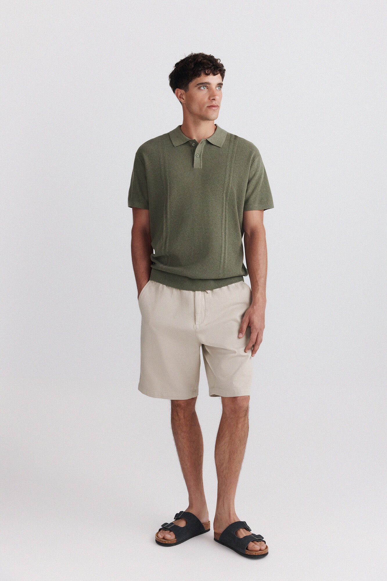 Springfield Polo b&aacute;sico de estructura kaki