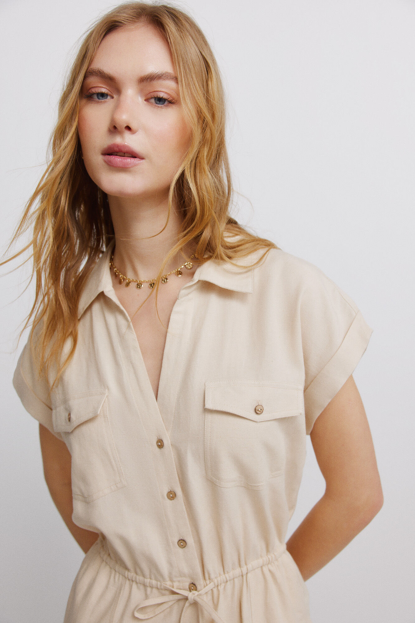 Springfield Jumpsuit con bolsillos caf&eacute;