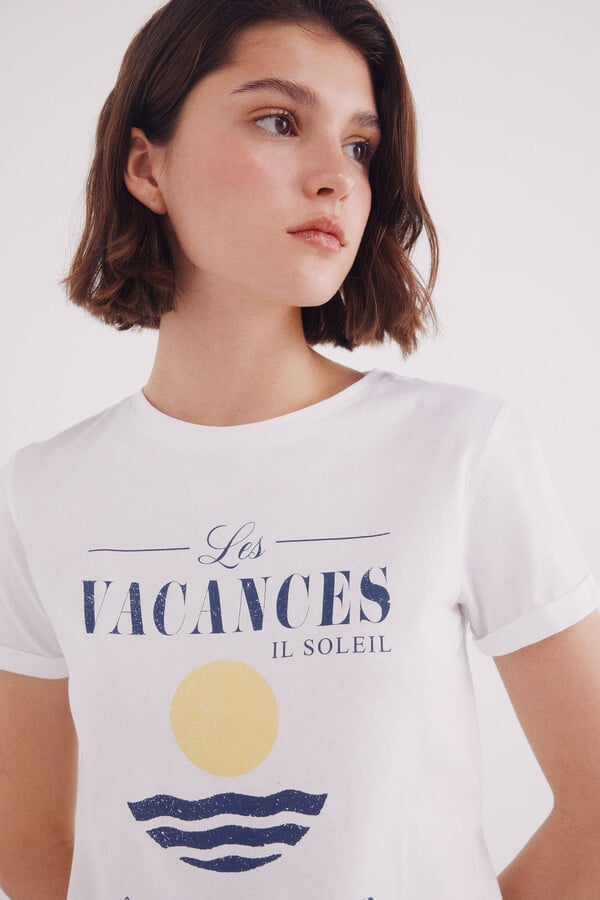Springfield Playera "Vacances Côte d´Azur" natural