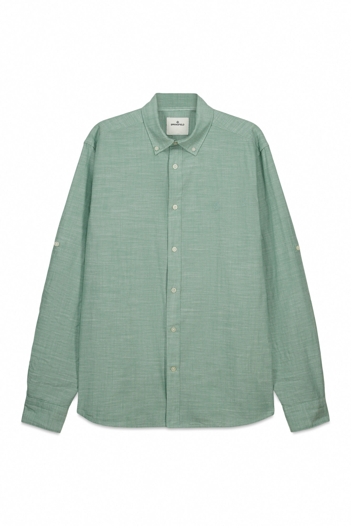 Springfield Camisa algod&oacute;n slub verde