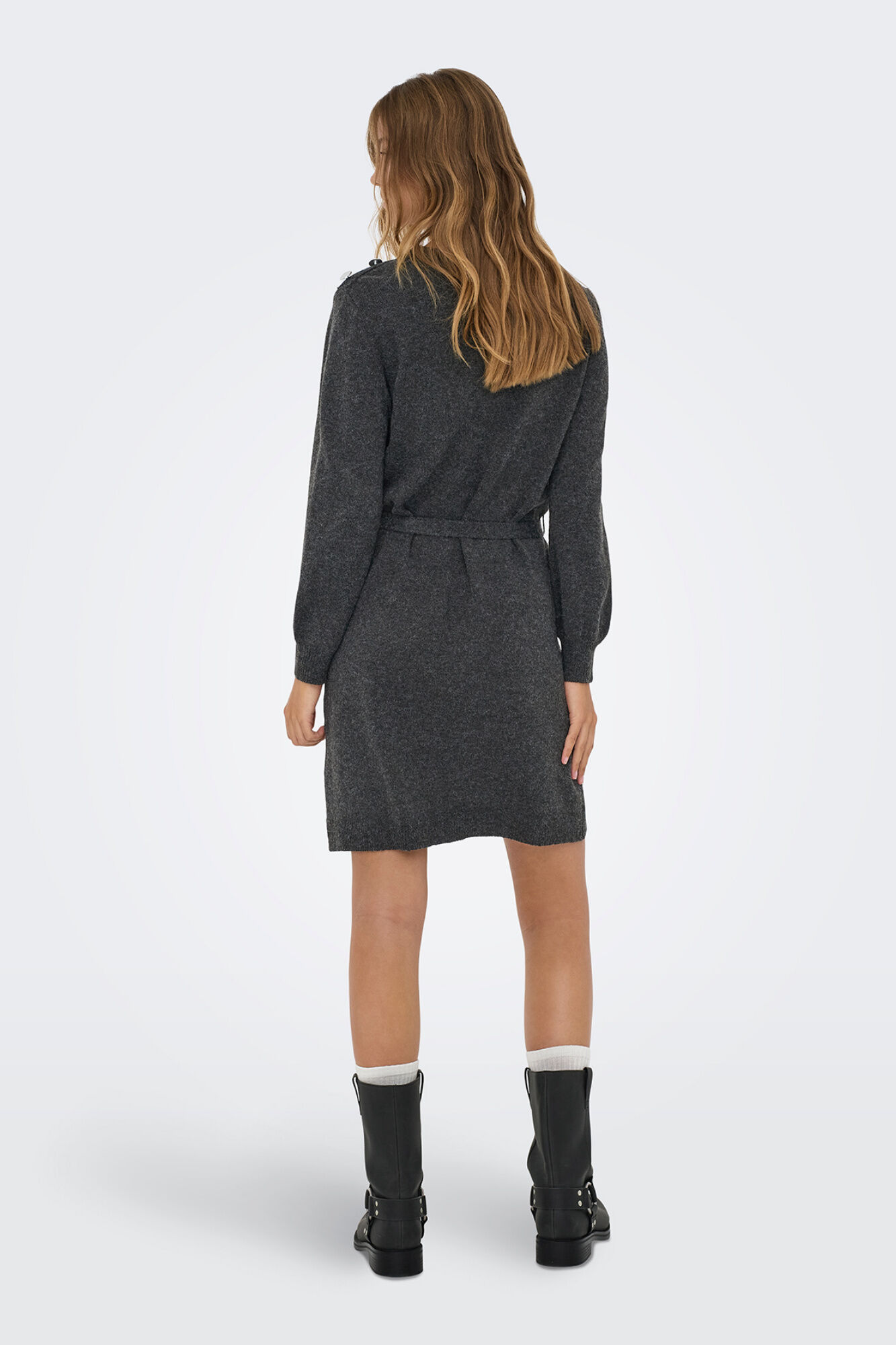 Only Vestido corto de tejido gris